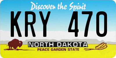 ND license plate KRY470