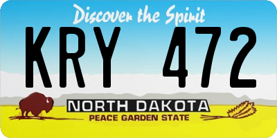 ND license plate KRY472