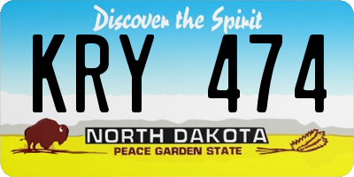 ND license plate KRY474