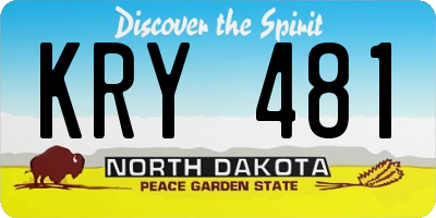 ND license plate KRY481