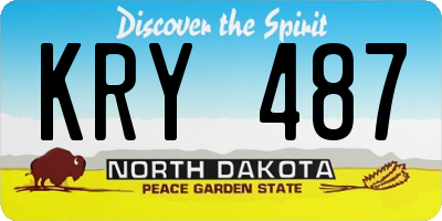 ND license plate KRY487