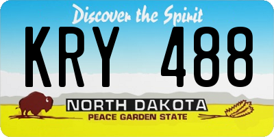 ND license plate KRY488