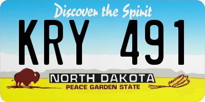 ND license plate KRY491