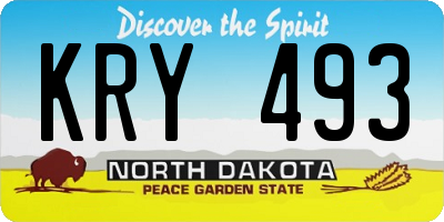 ND license plate KRY493
