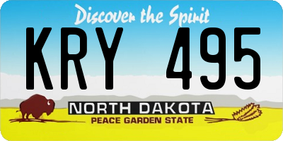ND license plate KRY495