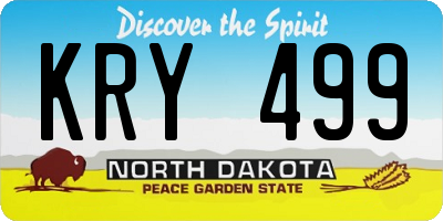 ND license plate KRY499