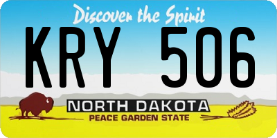 ND license plate KRY506