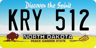ND license plate KRY512