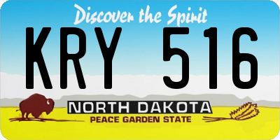 ND license plate KRY516