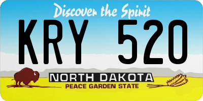ND license plate KRY520