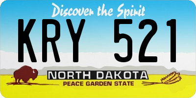 ND license plate KRY521