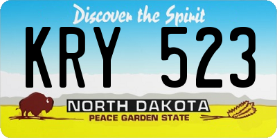 ND license plate KRY523