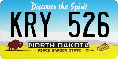 ND license plate KRY526
