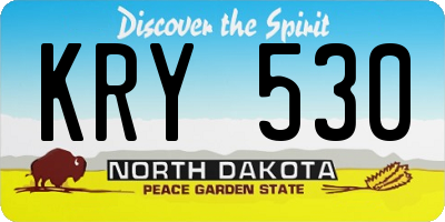 ND license plate KRY530