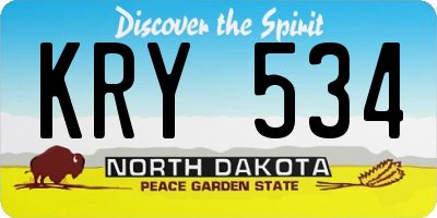 ND license plate KRY534