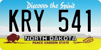 ND license plate KRY541