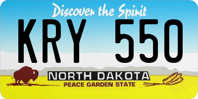 ND license plate KRY550