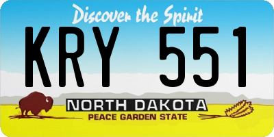 ND license plate KRY551
