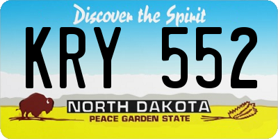 ND license plate KRY552