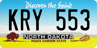 ND license plate KRY553