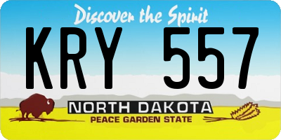 ND license plate KRY557