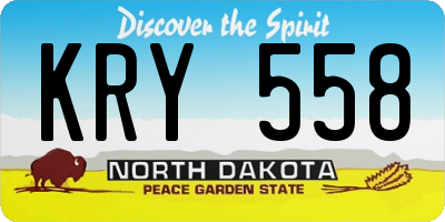 ND license plate KRY558