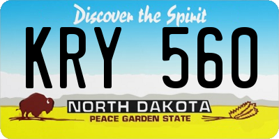 ND license plate KRY560