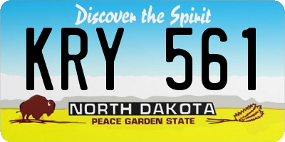 ND license plate KRY561