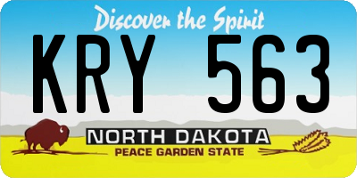 ND license plate KRY563