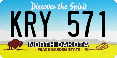 ND license plate KRY571