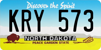 ND license plate KRY573