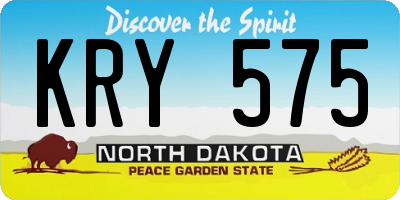 ND license plate KRY575