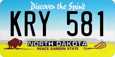 ND license plate KRY581