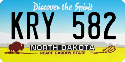 ND license plate KRY582