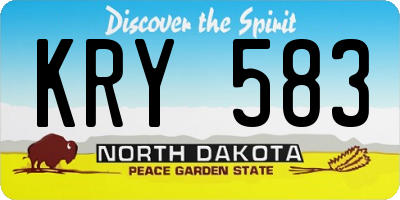 ND license plate KRY583