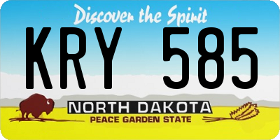 ND license plate KRY585