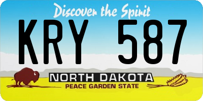ND license plate KRY587