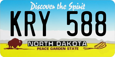 ND license plate KRY588