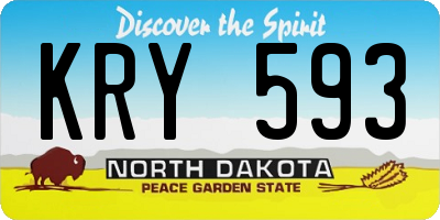 ND license plate KRY593
