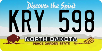 ND license plate KRY598