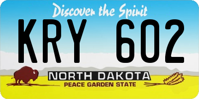 ND license plate KRY602