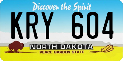ND license plate KRY604