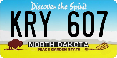ND license plate KRY607