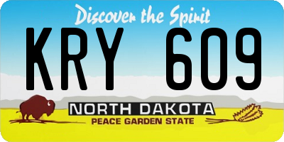 ND license plate KRY609