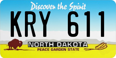 ND license plate KRY611