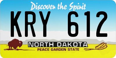 ND license plate KRY612