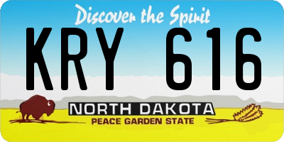 ND license plate KRY616