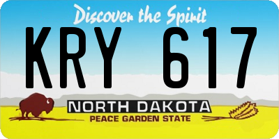 ND license plate KRY617