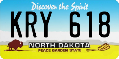 ND license plate KRY618