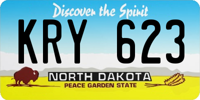 ND license plate KRY623